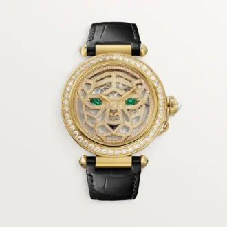 Alte ceasuri Panthere Jewelry – 41 mm, mecanism mecanic cu înfășurare manuală, aur galben de 18K, diamante, curele de piele interschimbabile – Cartier