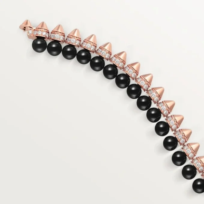 Brățară Clash De Cartier, flexibilă, onix, model extra-mare, diamante