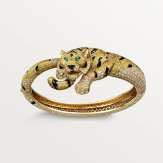 Brățară Faune Et Flore De Cartier, diamante galbene, portocalii și maro, pavate