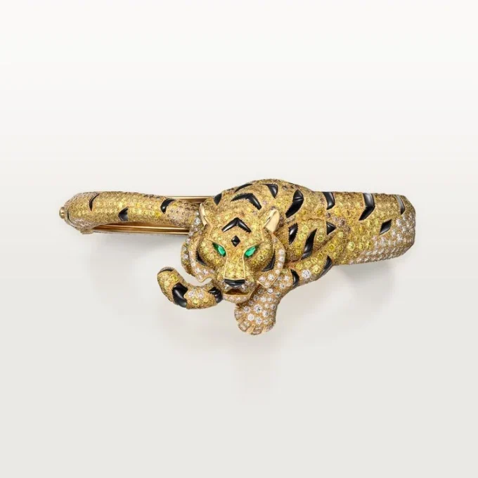 Brățară Faune Et Flore De Cartier, diamante galbene, portocalii și maro, pavate