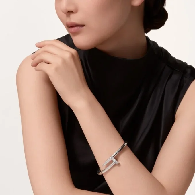 Brățară Juste Un Clou, model mare, cu diamante