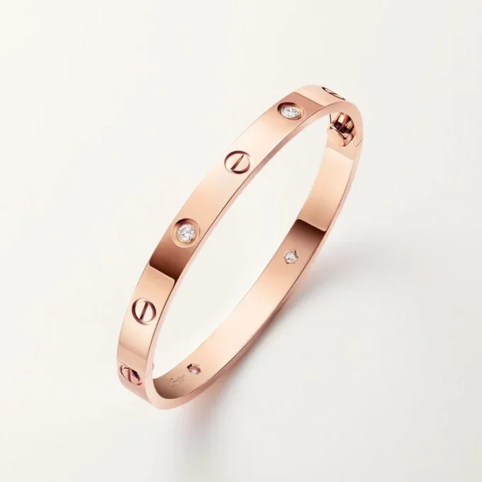 Brățară Love, model clasic, 4 diamante Brățară Love, model clasic, 4 diamante
