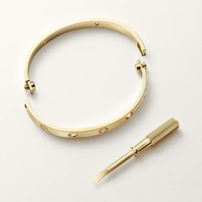 Brățară Love, model clasic, 4 diamante