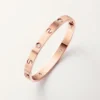 Brățară Love, model clasic, finisaj periat, 4 diamante