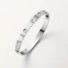 Brățară Love, model clasic, finisaj periat, 4 diamante