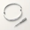Brățară Love, model clasic, finisaj periat, 4 diamante