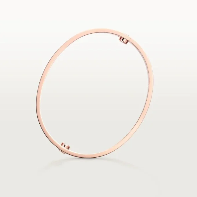 Brățară Love, model clasic, finisaj periat, 4 diamante