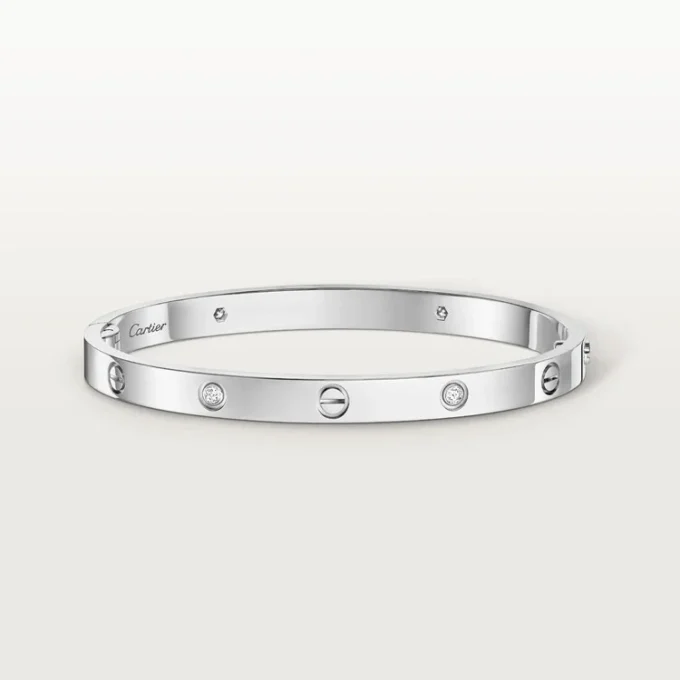 Brățară Love, model mediu, 4 diamante