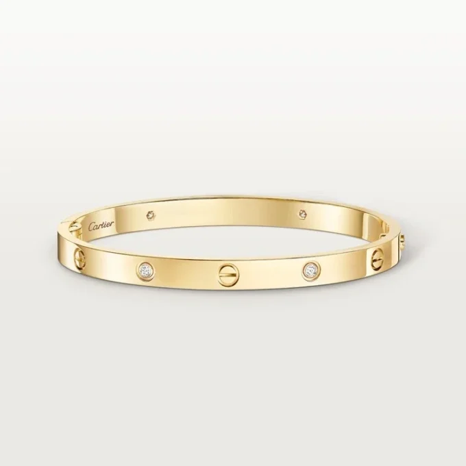 Brățară Love, model mediu, 4 diamante