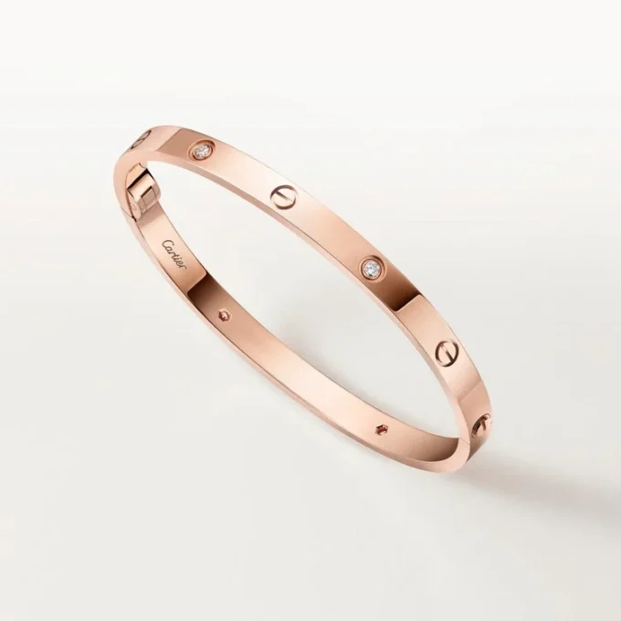 Brățară Love, model mediu, 4 diamante