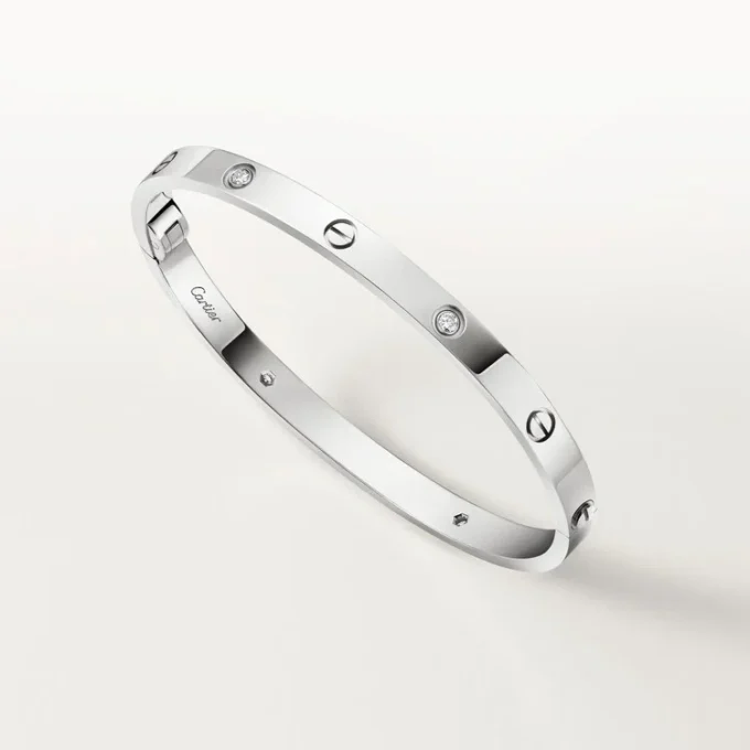 Brățară Love, model mediu, 4 diamante