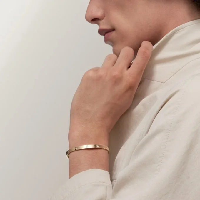 Brățară Love, model mediu, 4 diamante