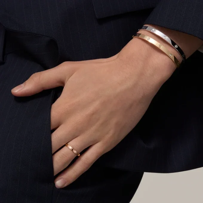 Brățară Love, model mediu, 4 diamante