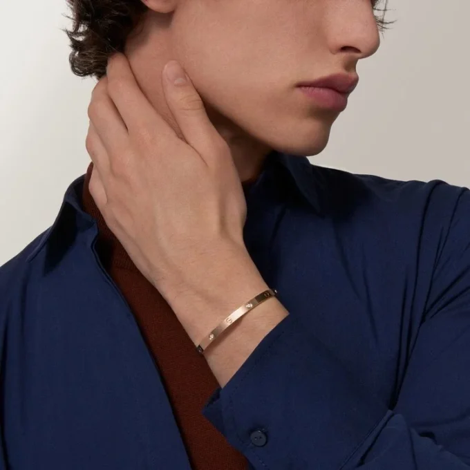 Brățară Love, model mediu, 4 diamante
