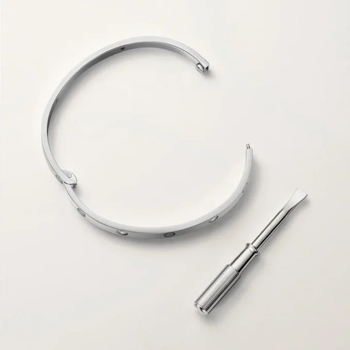Brățară Love, model mediu, 4 diamante