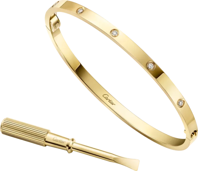 Brățară Love, model mic, 10 diamante