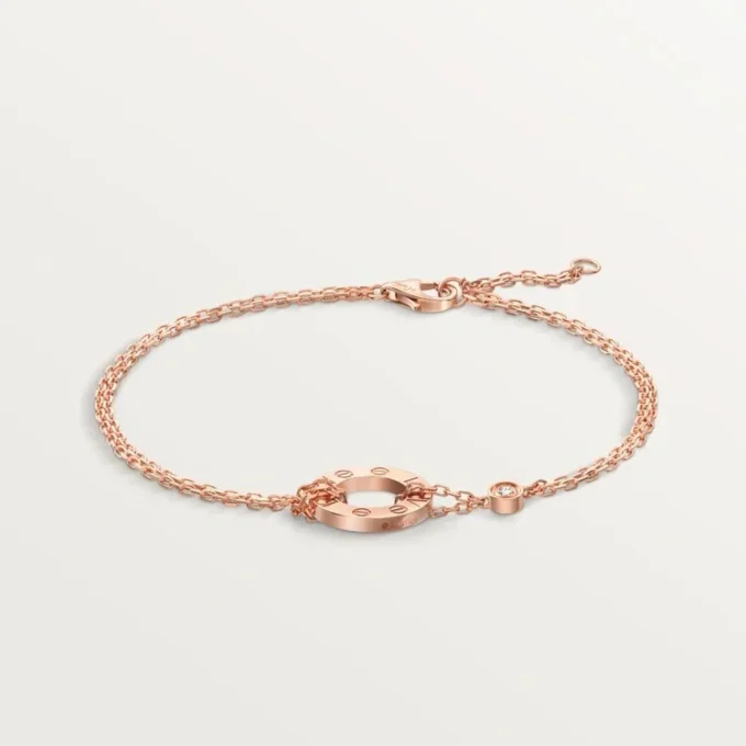 Brățară Love, pe lanț, 2 diamante