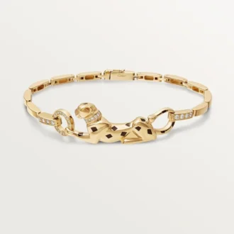 Brățară Panthere De Cartier – Aur galben, Lac, Diamant, Granat Tsavorit, Onyx – Cartier
