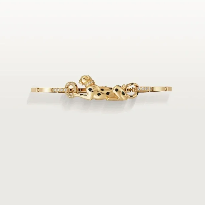 Brățară Panthere De Cartier – Aur galben, Lac, Diamant, Granat Tsavorit, Onyx – Cartier