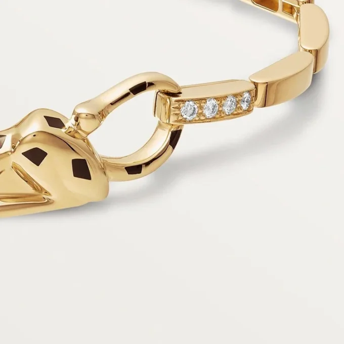 Brățară Panthere De Cartier – Aur galben, Lac, Diamant, Granat Tsavorit, Onyx – Cartier