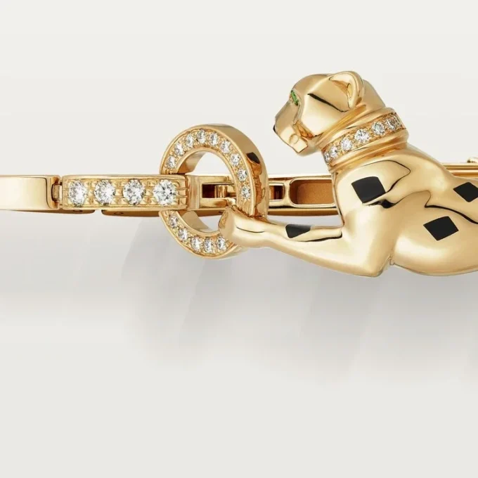 Brățară Panthere De Cartier – Aur galben, Lac, Diamant, Granat Tsavorit, Onyx – Cartier