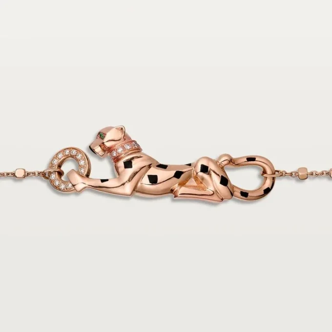 Brățară Panthere De Cartier – Aur roz, granate tsavorite, diamante – Cartier