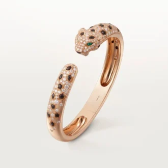 Brățară Panthere De Cartier, model mediu, semi-pavată