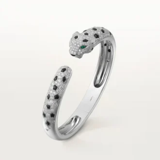 Brățară Panthere De Cartier, model mediu, semi-pavată