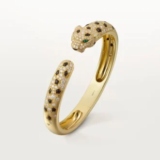 Brățară Panthere De Cartier, model mediu, semi-pavată