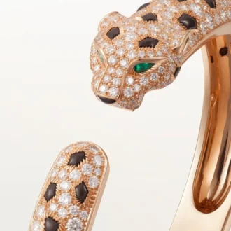 Brățară Panthere De Cartier, model mediu, semi-pavată