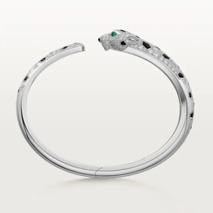 Brățară Panthere De Cartier, model mediu, semi-pavată