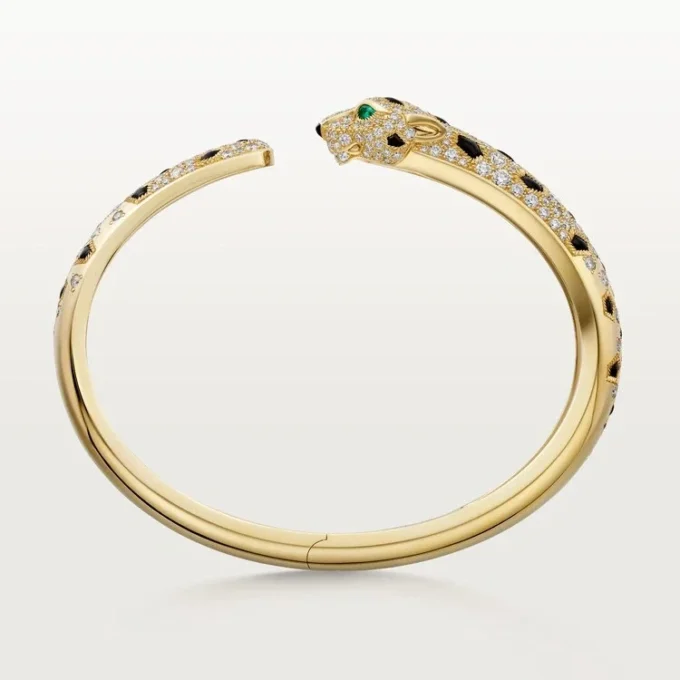 Brățară Panthere De Cartier, model mediu, semi-pavată