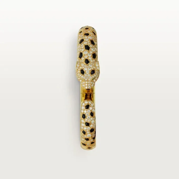 Brățară Panthere De Cartier, model mediu, semi-pavată