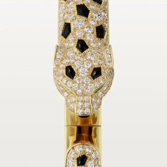 Brățară Panthere De Cartier, model mediu, semi-pavată