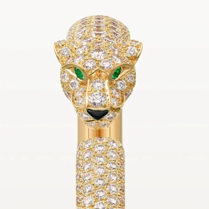 Brățară Panthere De Cartier, model mic, semi-pavată