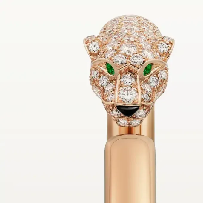 Brățară Panthere De Cartier, model mic, semi-pavată