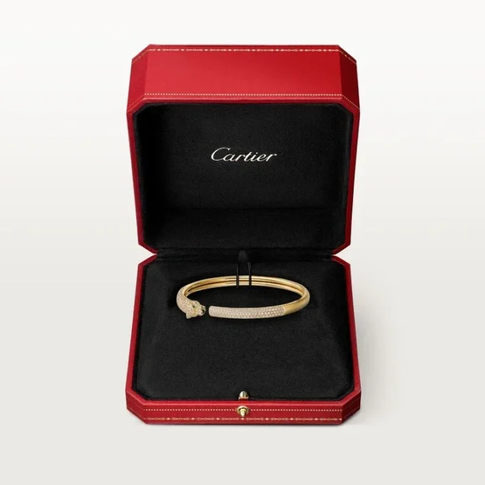 Brățară Panthere De Cartier, model mic, semi-pavată