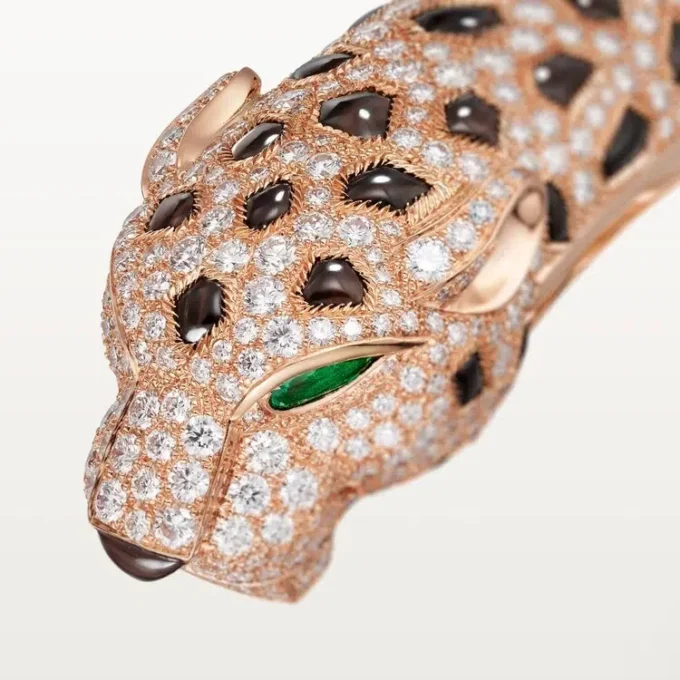 Brățară Panthere De Cartier, obsidian, pavată