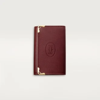 Breloc pentru 6 chei, Must De Cartier – Piele de vițel de culoare burgund, finisaj auriu – Cartier