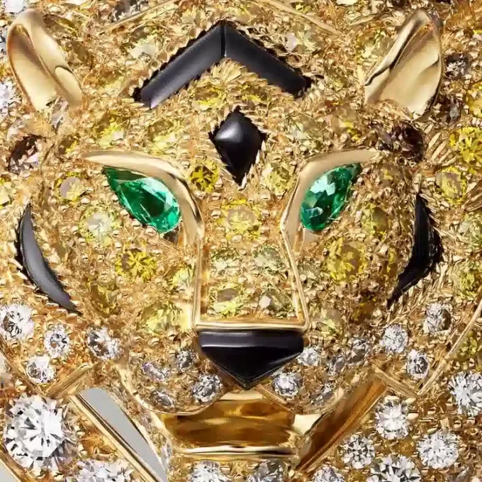 Broșă Faune Et Flore De Cartier, diamante galbene, portocalii și maro, pavate