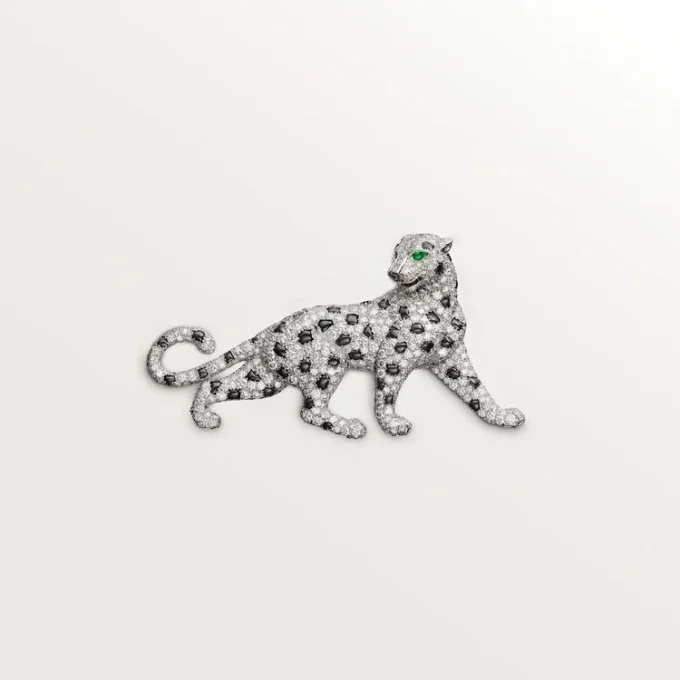 Broșă Panthere De Cartier – Aur alb, smaralde, onix, diamante – Cartier Broșă Panthere De Cartier – Aur alb, smaralde, onix, diamante – Cartier