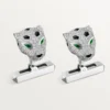 Butoni Panthere De Cartier – Aur alb rodiat, diamante, smaralde, onix – Cartier