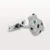 Butoni Panthere De Cartier – Aur alb rodiat, diamante, smaralde, onix – Cartier