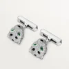 Butoni Panthere De Cartier – Aur alb rodiat, diamante, smaralde, onix – Cartier