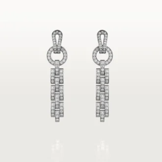 Cercei Agrafe – Aur alb, Diamante – Cartier