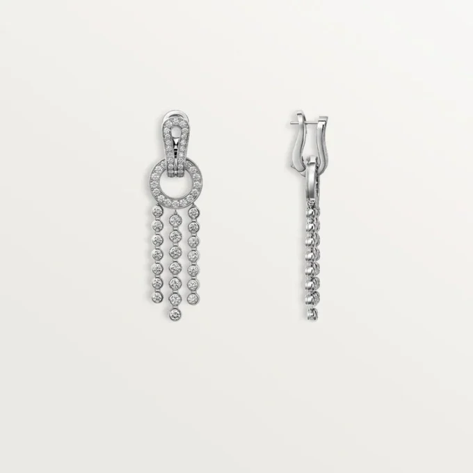 Cercei Agrafe, diamante tăiate în stil briliant, pavate Cercei Agrafe, diamante tăiate în stil briliant, pavate