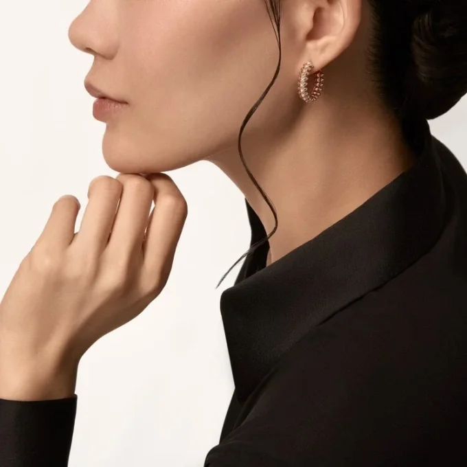 Cercei Clash De Cartier, model mic, pavati