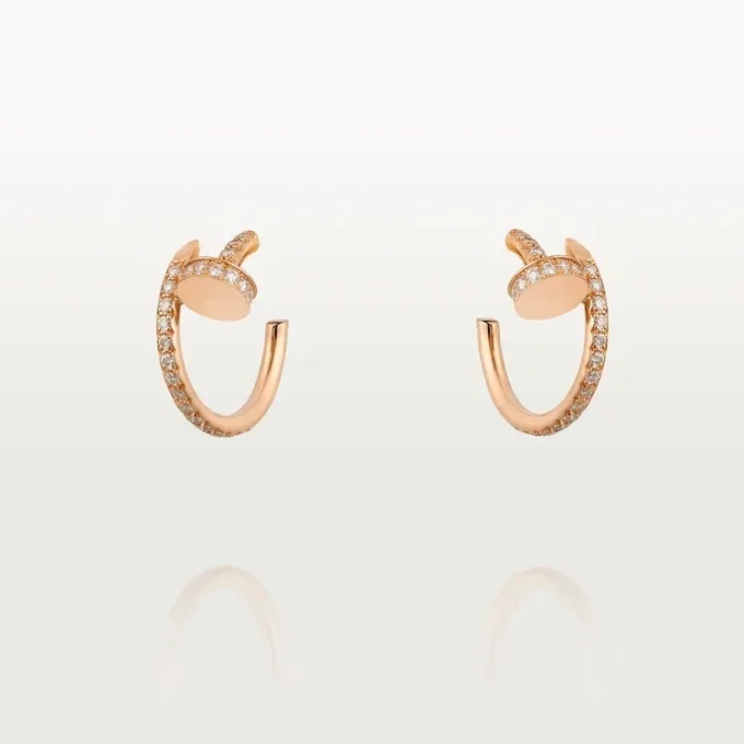 Cercei cu diamante Juste Un Clou, aur roz | Cartier SUA