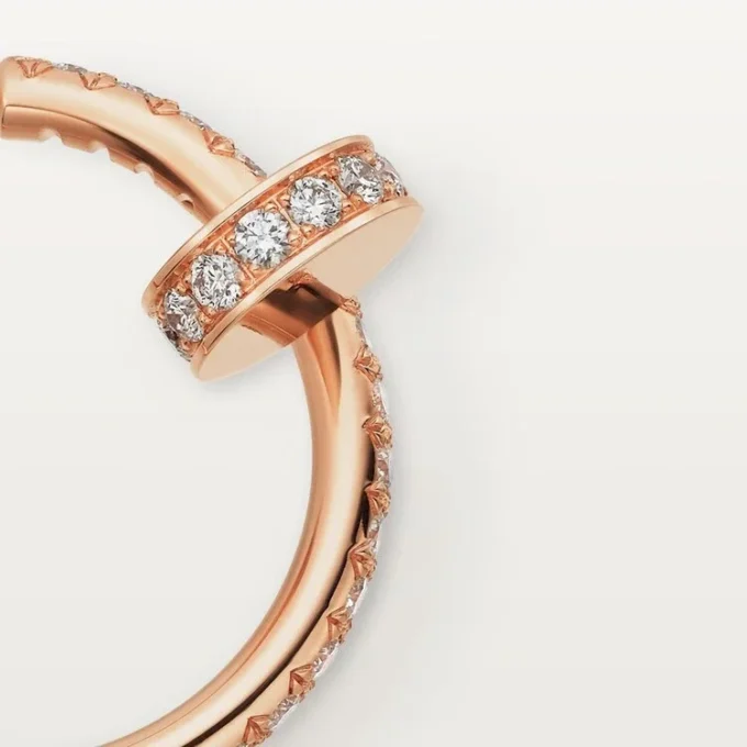 Cercei cu diamante Juste Un Clou, aur roz | Cartier SUA