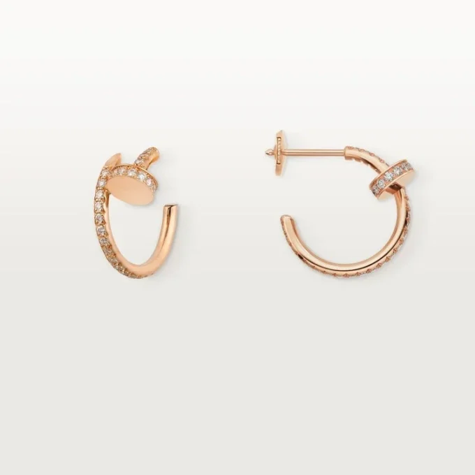 Cercei cu diamante Juste Un Clou, aur roz | Cartier SUA